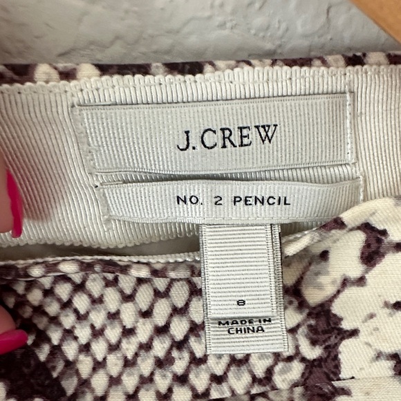 J. Crew brownish purple and Cream Snakeskin Pencil Skirt - Picture 2 of 4